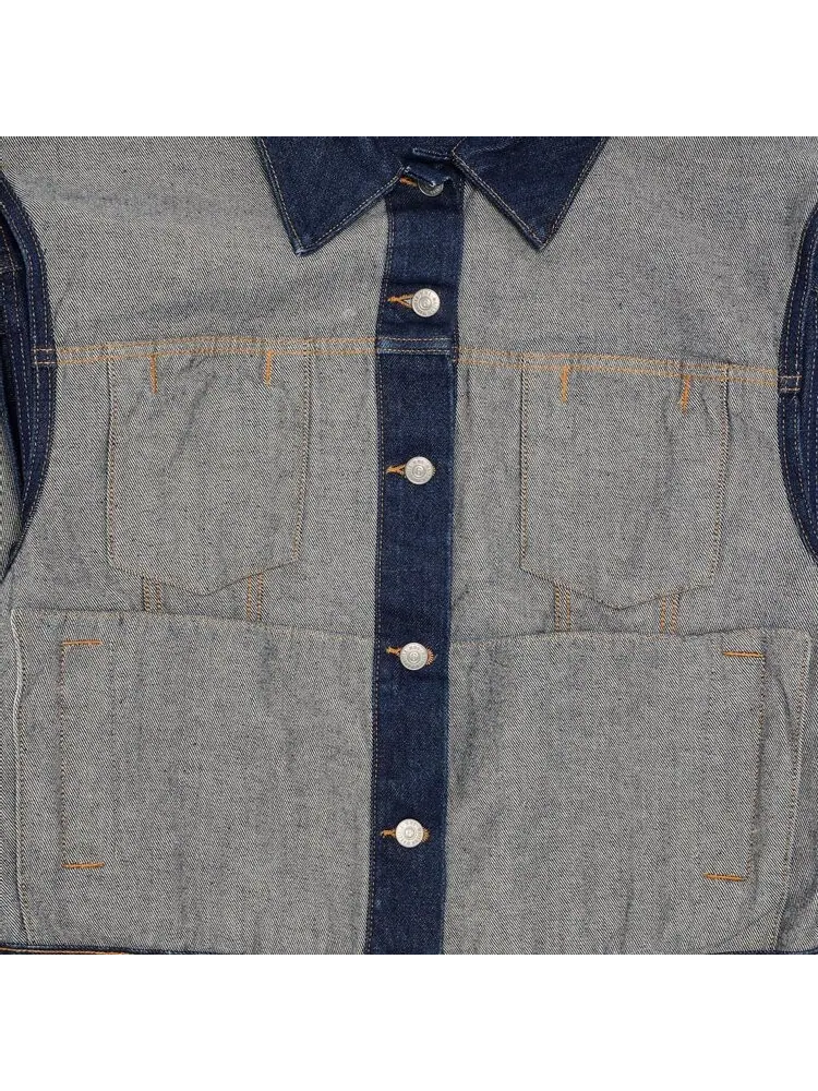 Куртка MM6 Maison Margiela Reversed Denim Jacket Raw — изображение 3 из 3, синий