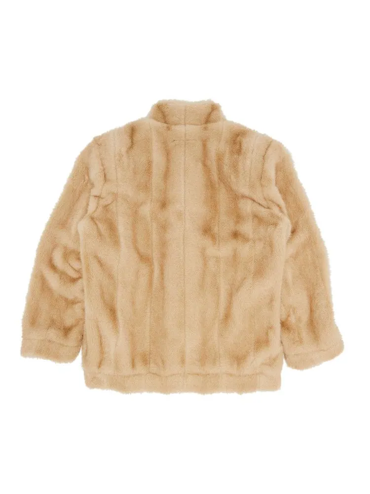 Куртка MM6 Maison Margiela Faux Fur Sports Jacket — изображение 2 из 3, светлый бежевый