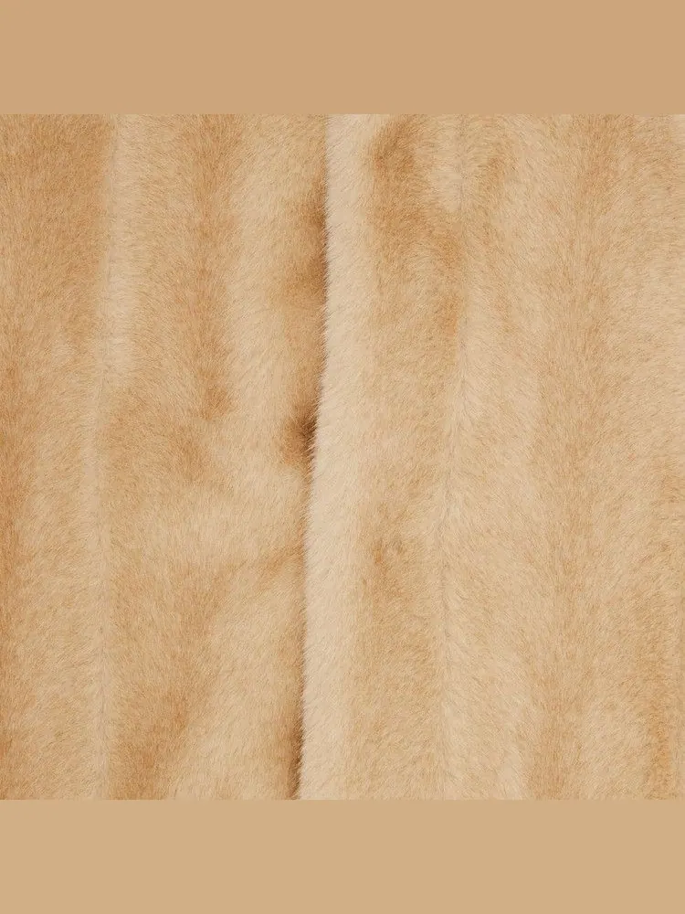 Куртка MM6 Maison Margiela Faux Fur Sports Jacket — изображение 3 из 3, светлый бежевый
