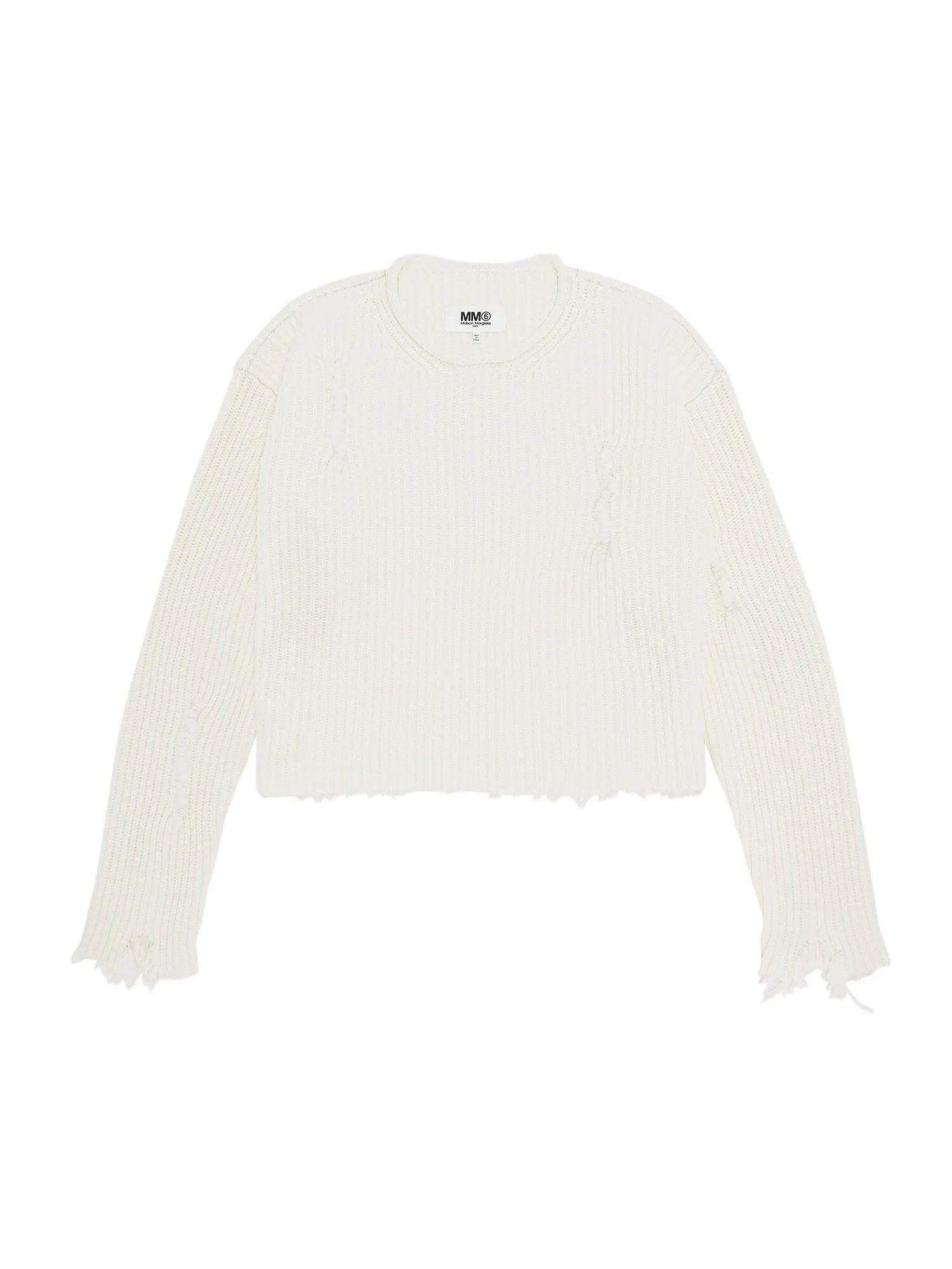 MM6 Maison Margiela с круглым вырезом цвета слоновой кости — изображение 1 из 3, белый