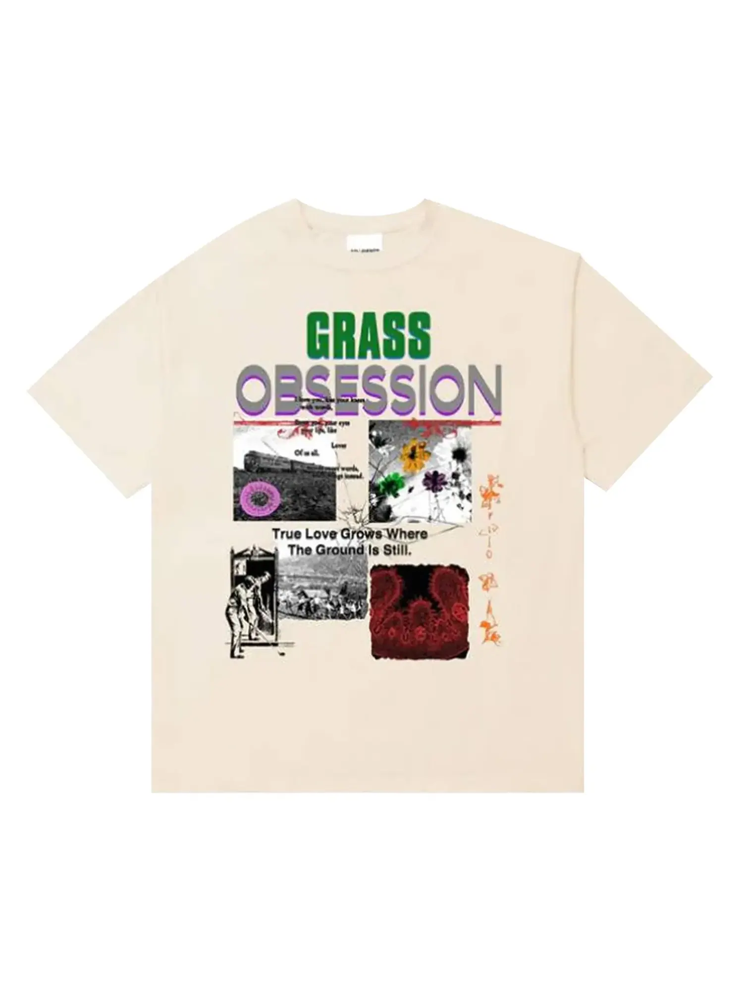 Футболка с коротким рукавом от Students Grass Obsession — изображение 1 из 1, нудовый