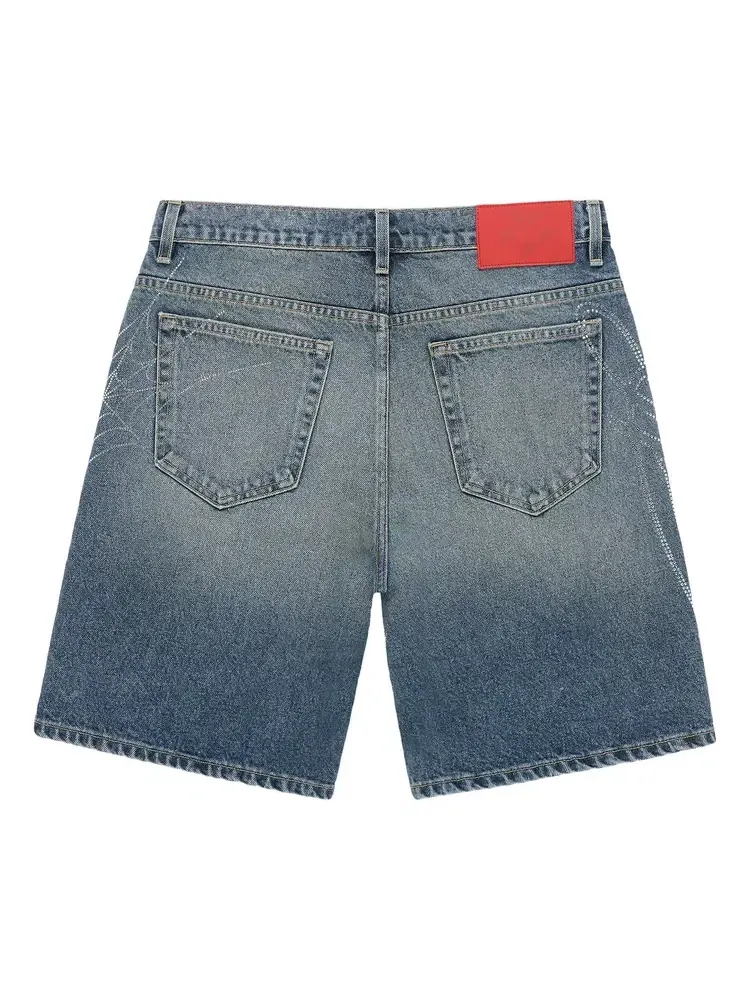 Джинсовые шорты Sp5der Script Web Denim Short — изображение 2 из 2, синий