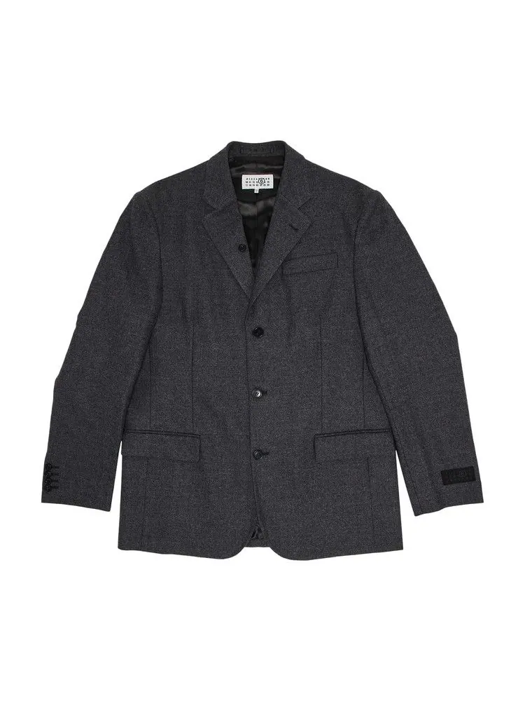 Куртка MM6 Maison Margiela Tailored Wool Jacket — изображение 1 из 3, темный серый