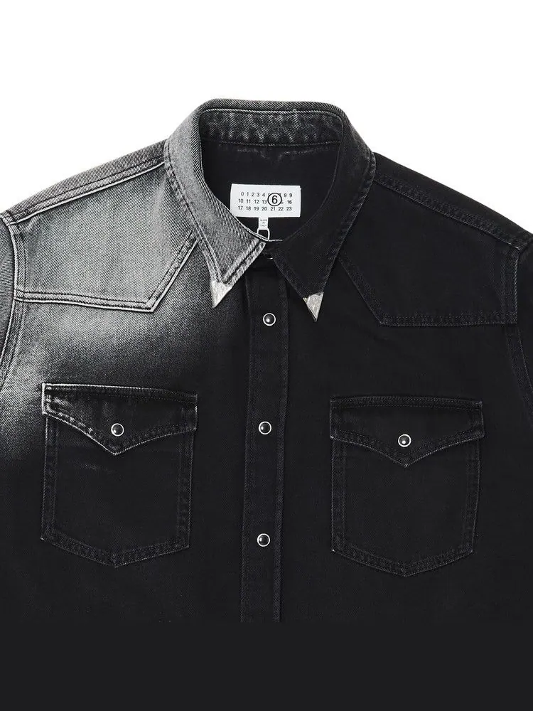 Рубашка MM6 Maison Margiela Long-Sleeve Shirt — изображение 3 из 3, черный