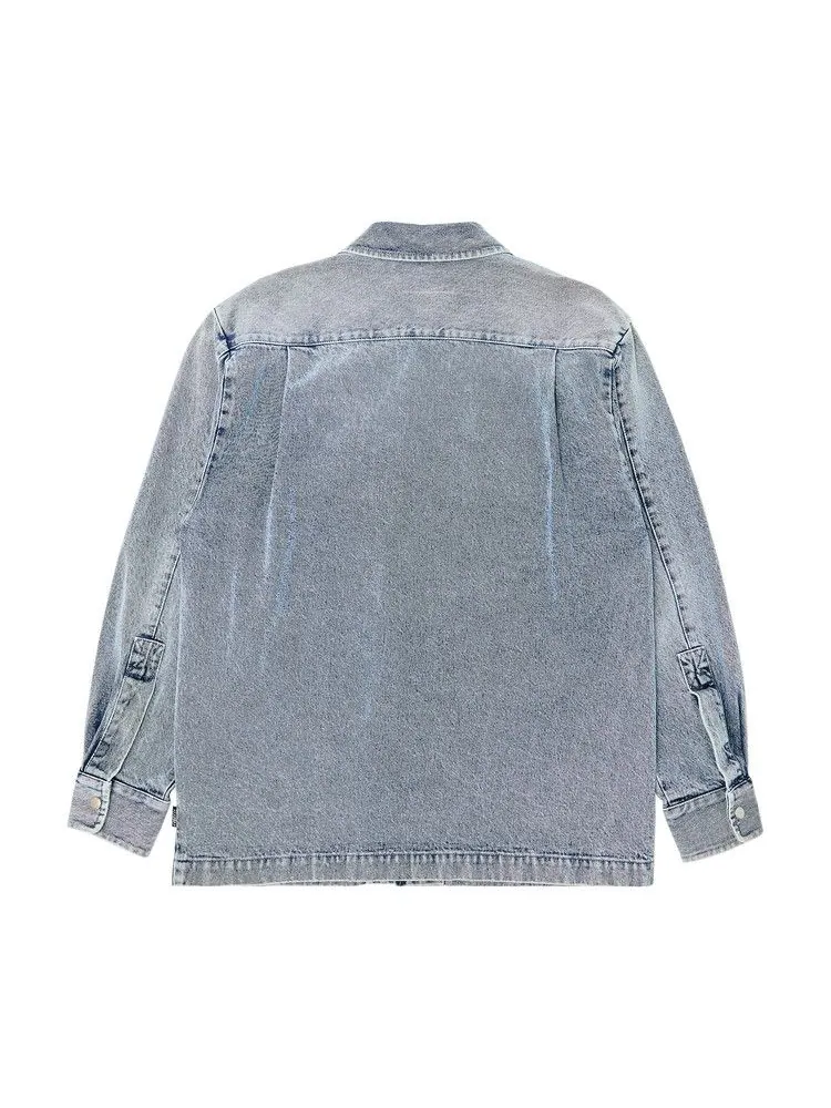 Рубашка MM6 Maison Margiela Denim Long-Sleeve Shirt — изображение 2 из 3, синий