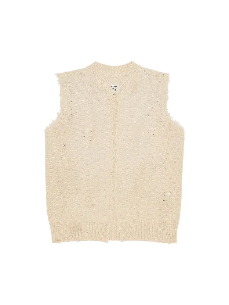 Куртка MM6 Maison Margiela Knit Gilet — изображение 1 из 3, бежевый