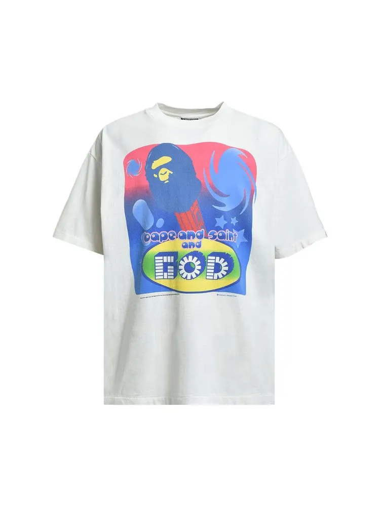 Футболка SAINT Mxxxxxx Bape God T-Shirt 'White' — белый