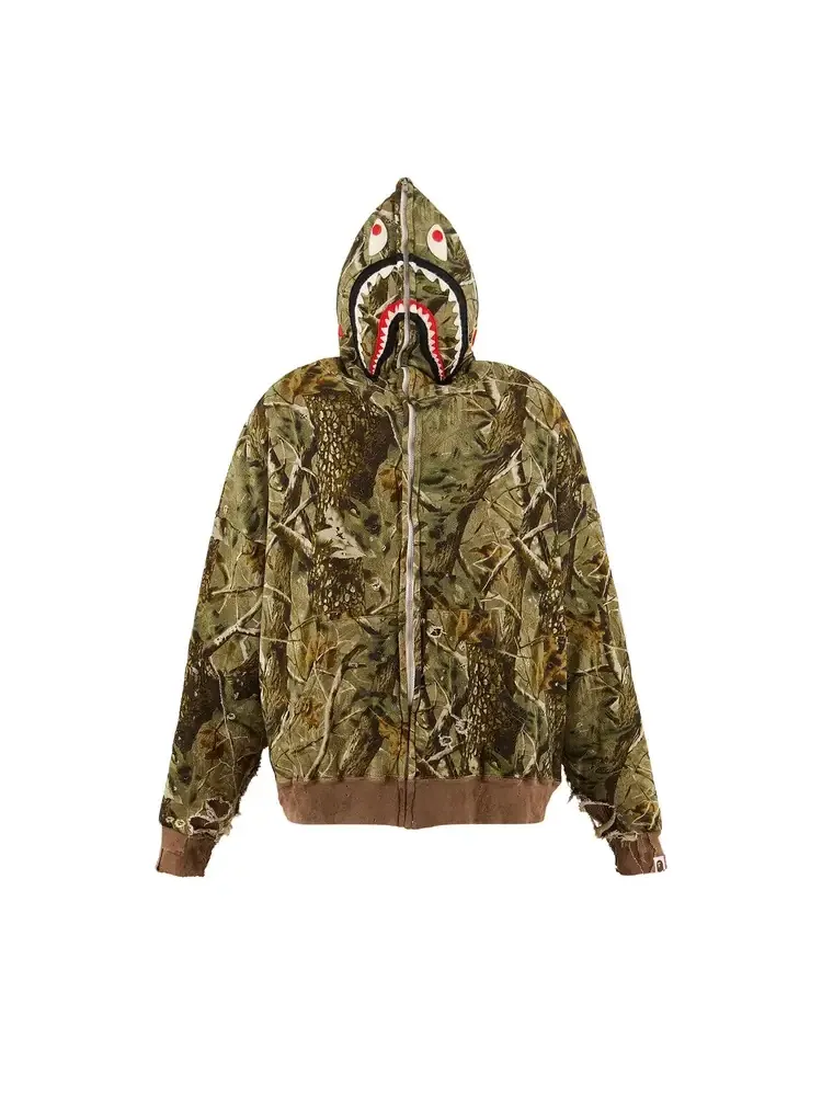 SAINT Mxxxxxx Bape Sahark Zip Hoodie 'Camo' — зеленый