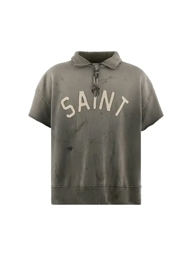 Футболка с коротким рукавом и застежкой-молнией до середины груди SAINT Mxxxxxx Saint