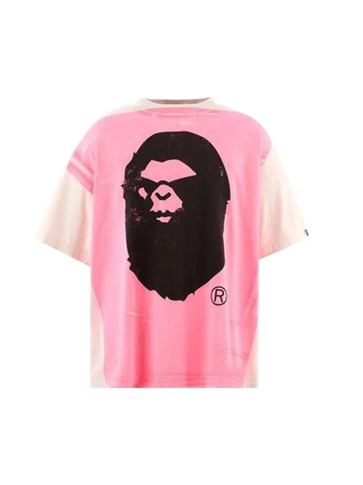 Футболка SAINT Mxxxxxx Handprint Bape Short Sleeve Tee — изображение 1 из 2, белый/розовый
