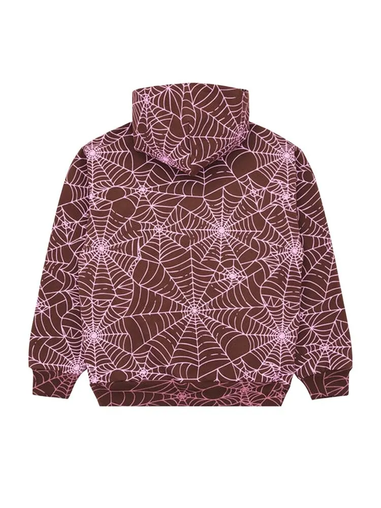 Худи Sp5der All Over Print 'Brown' — изображение 2 из 2, коричневый