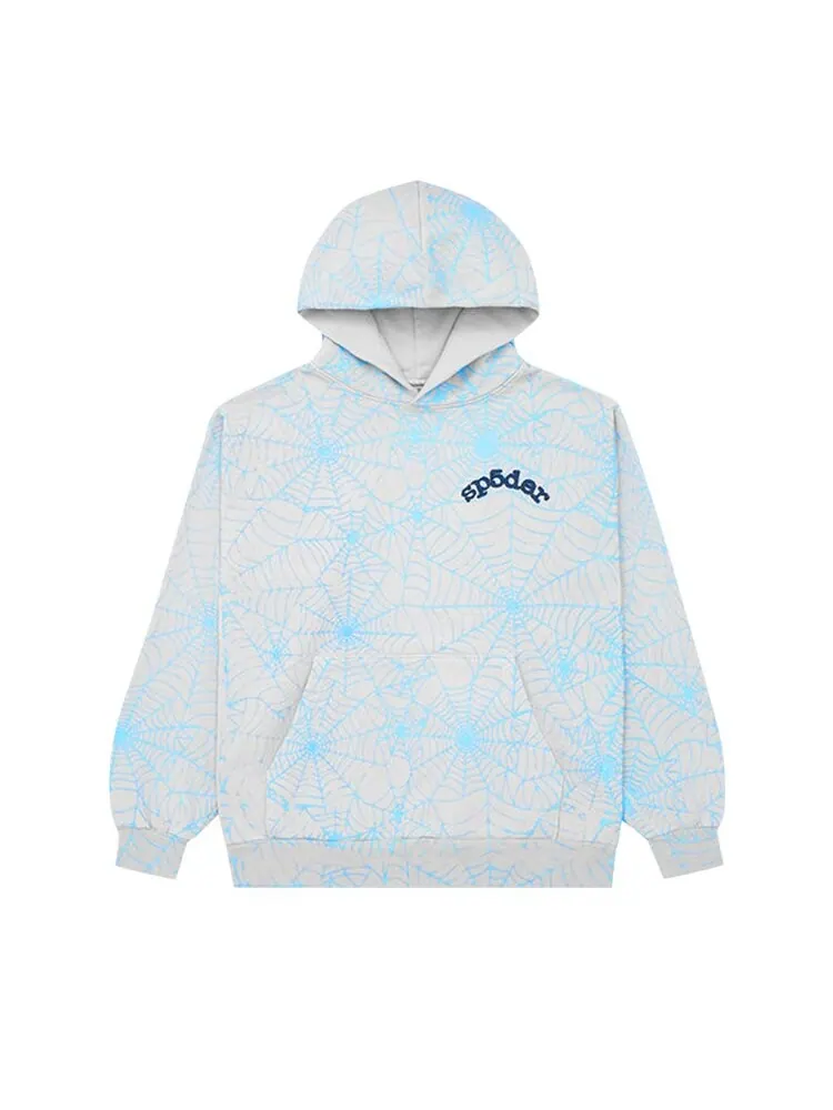 Худи Sp5der AOP Web 'Heather Grey' — изображение 1 из 2, серый