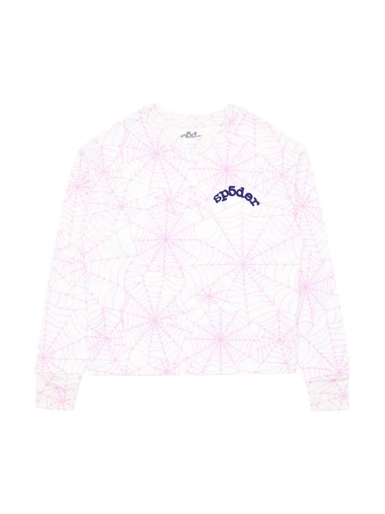 Лонгслив Sp5der All Over Print Long-Sleeve Thermal 'Pink/White' — изображение 1 из 2, розовый/белый