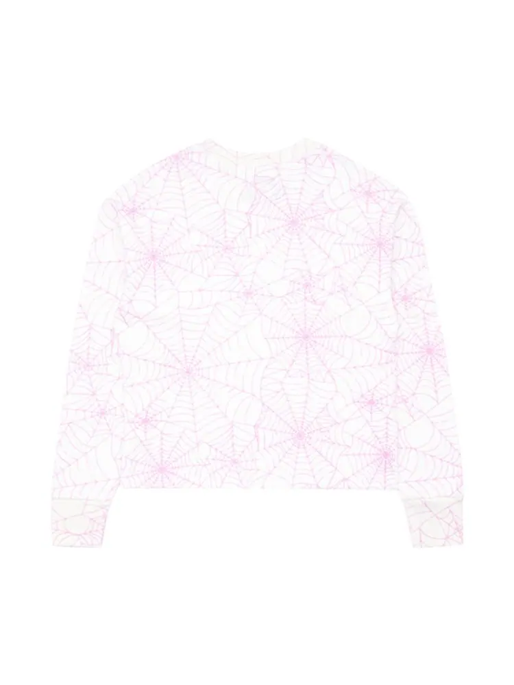Лонгслив Sp5der All Over Print Long-Sleeve Thermal 'Pink/White' — изображение 2 из 2, розовый/белый