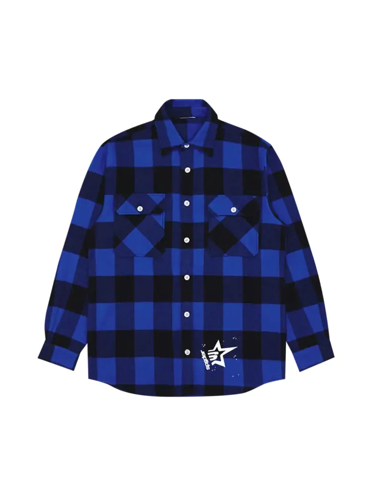 Рубашка Sp5der 5 Flannel 'Blue Plaid' — изображение 1 из 2, синий