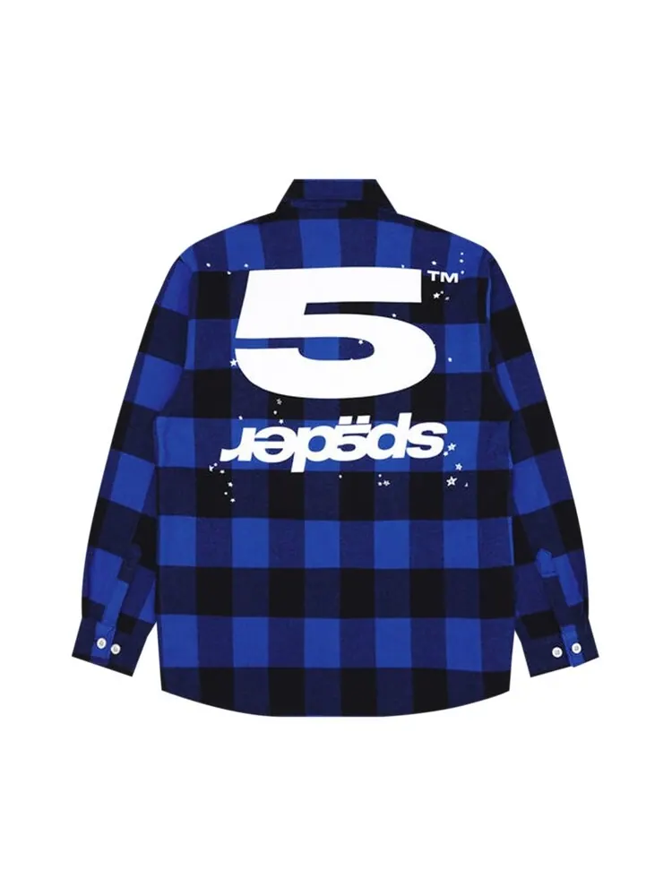 Рубашка Sp5der 5 Flannel 'Blue Plaid' — изображение 2 из 2, синий