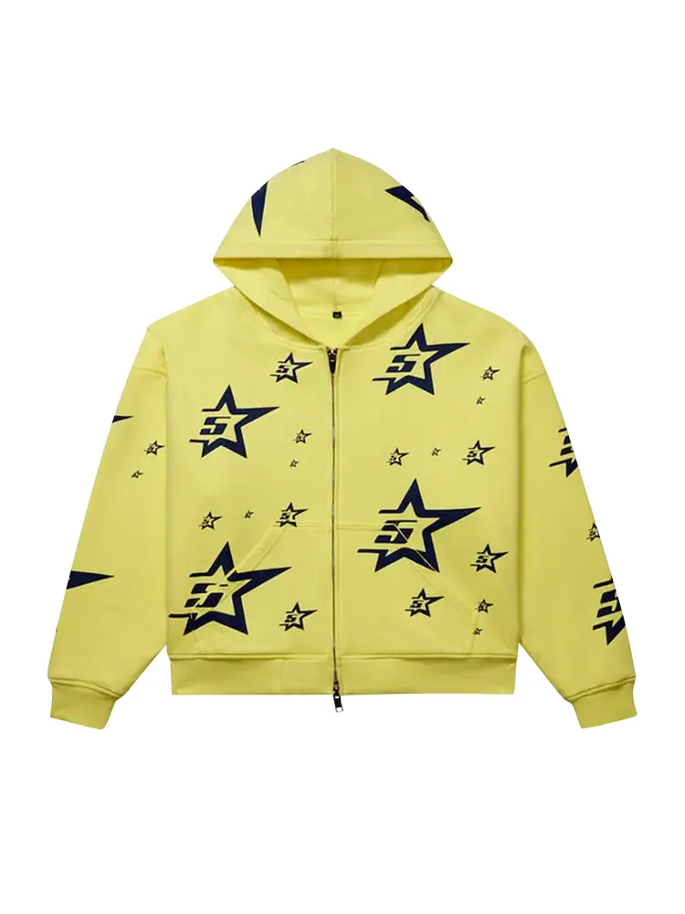 Худи Sp5der Double Layer 5 Star Zip 'Yellow' — изображение 1 из 2, желтый