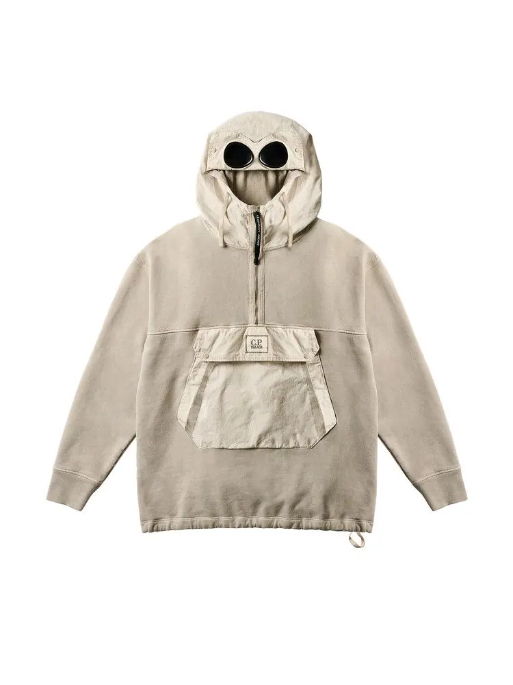 Толстовка Palace x C.P. Company Fleece Old Goggle Hood — изображение 1 из 4, серый