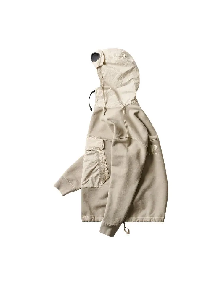 Толстовка Palace x C.P. Company Fleece Old Goggle Hood — изображение 3 из 4, серый