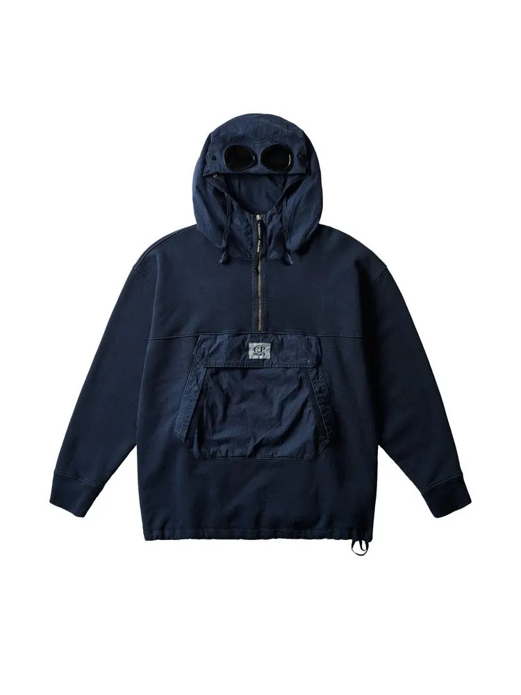 Толстовка Palace x C.P. Company Fleece Old Goggle Hood — изображение 1 из 4, темно-синий