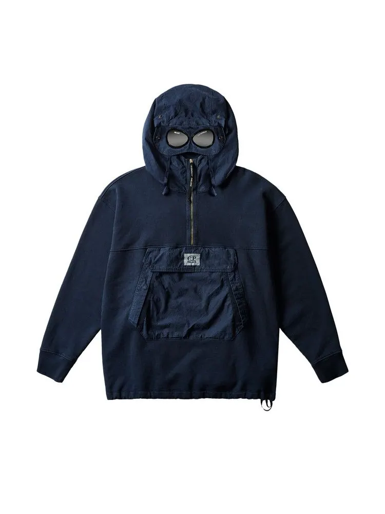 Толстовка Palace x C.P. Company Fleece Old Goggle Hood — изображение 2 из 4, темно-синий
