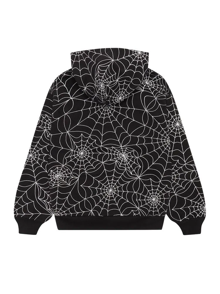 Худи Sp5der Embroidered AOP Hoodie — изображение 2 из 2, черный