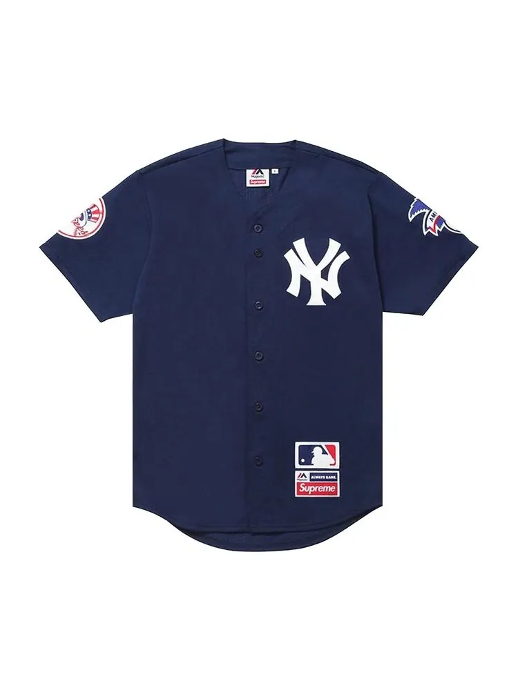 Джерси Supreme x Yankees Baseball Jersey Navy — изображение 1 из 1, темно-синий