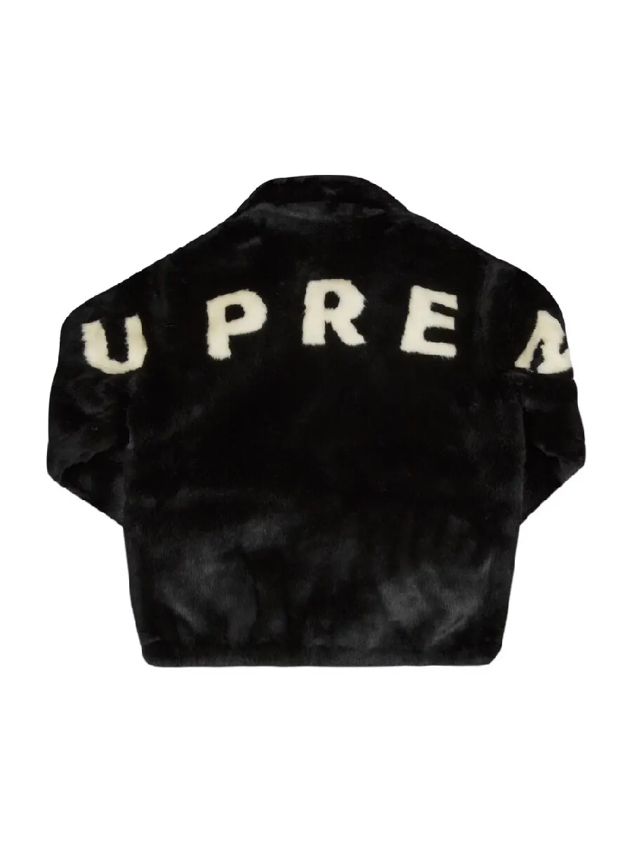 Supreme Faux Fur Bomber Jacket — изображение 2 из 3, черный