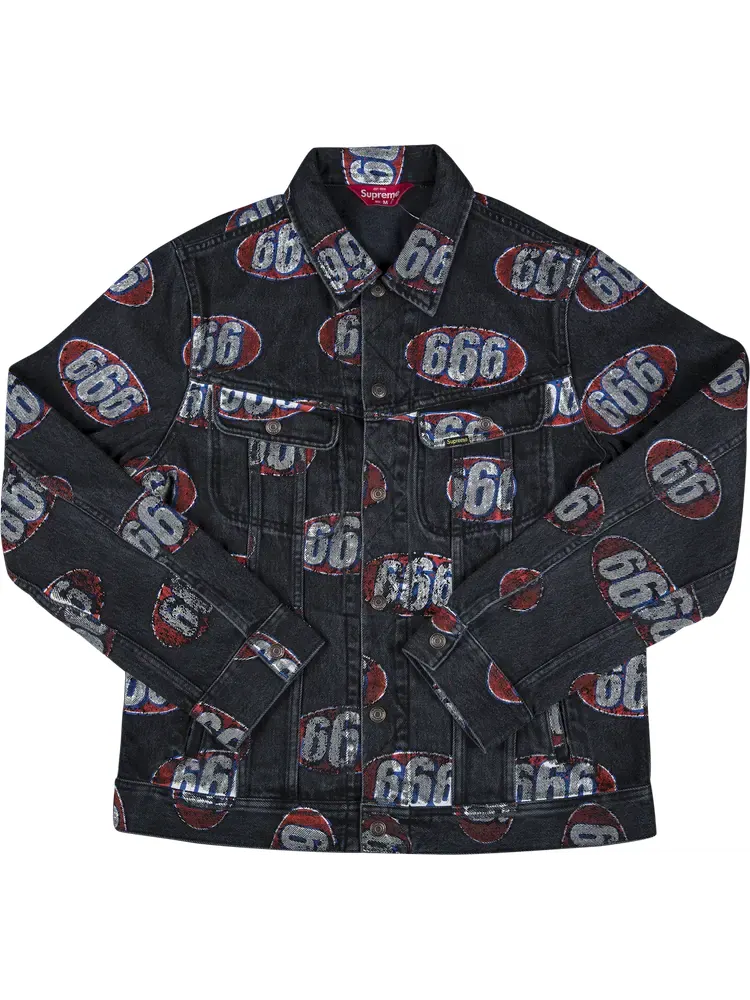 Куртка Supreme 666 Denim Trucker Jacket 'Black' — изображение 1 из 1, черный