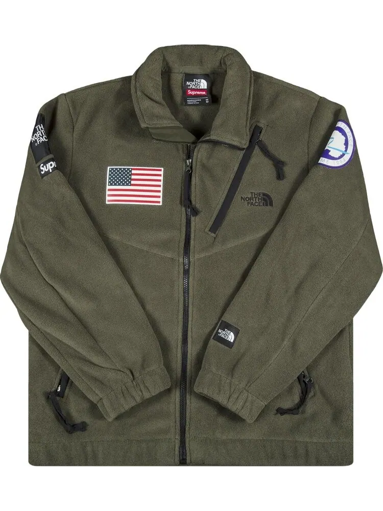 Куртка Supreme x The North Face Trans Antarctica Expedition Fleece Jacket 'Olive' — изображение 1 из 3, зеленый
