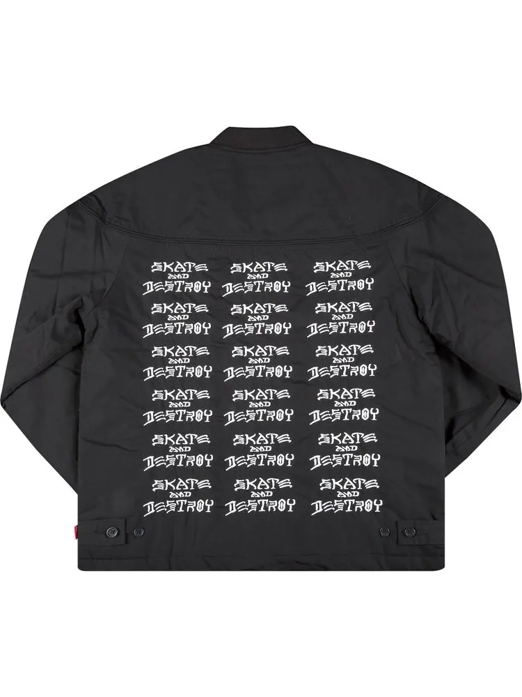 Куртка Supreme x Thrasher Poplin Crew Jacket 'Black' — изображение 2 из 2, черный