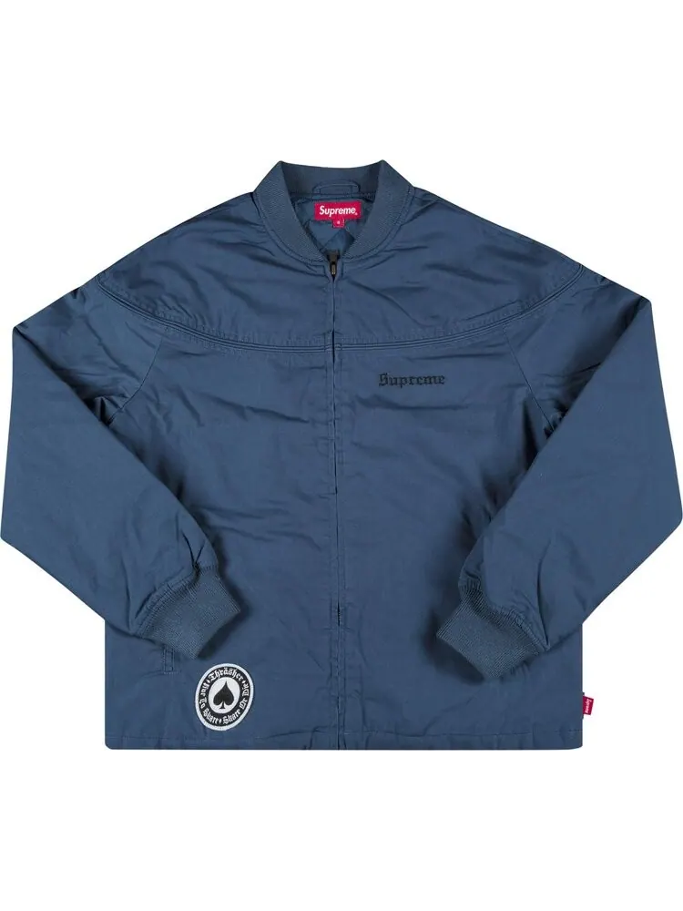 Куртка Supreme x Thrasher Poplin Crew Jacket 'Navy' — изображение 1 из 3, синий