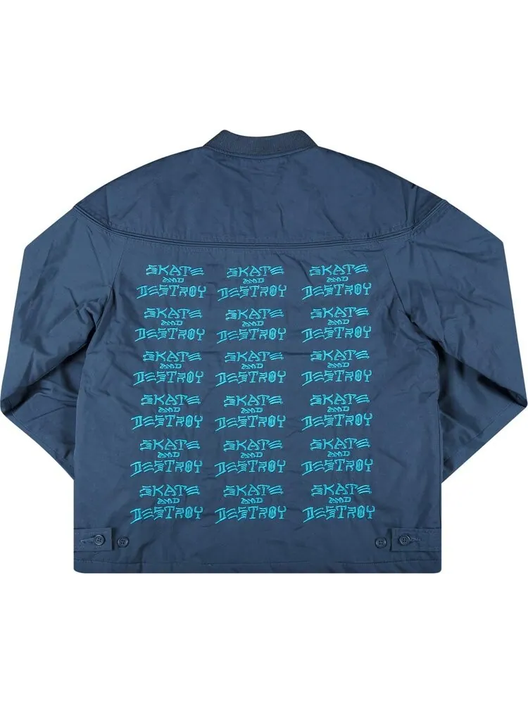 Куртка Supreme x Thrasher Poplin Crew Jacket 'Navy' — изображение 2 из 3, синий