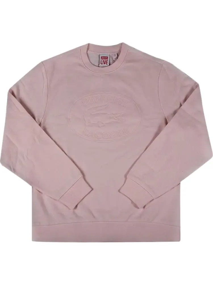 Толстовка Supreme x Lacoste Pique Crewneck 'Pink' — изображение 1 из 1, розовый