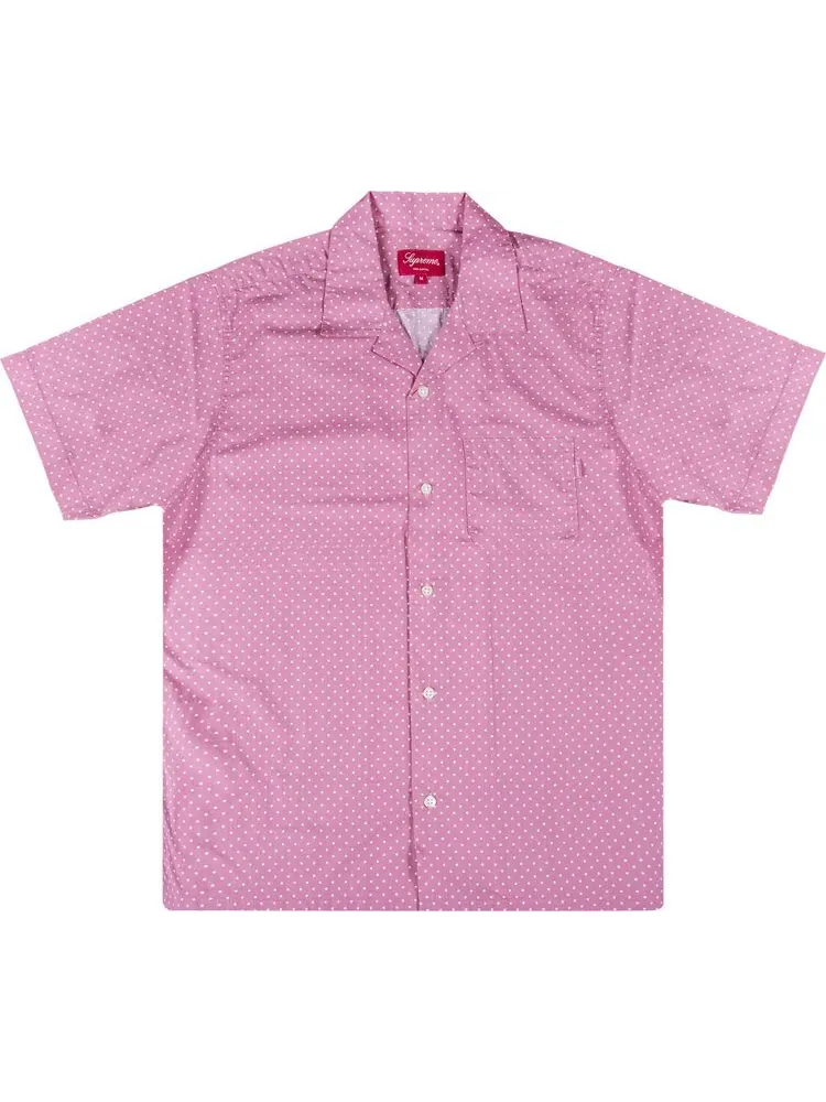 Рубашка Supreme Polka Dot Short-Sleeve Shirt 'Pink' — изображение 1 из 2, розовый