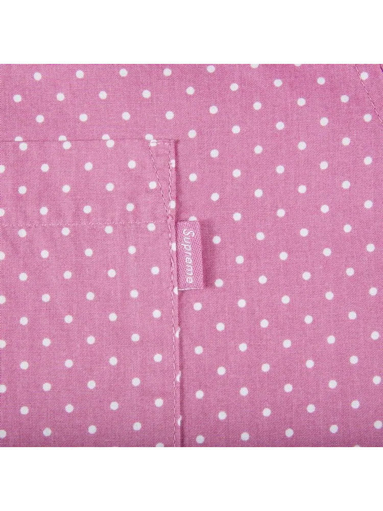 Рубашка Supreme Polka Dot Short-Sleeve Shirt 'Pink' — изображение 2 из 2, розовый