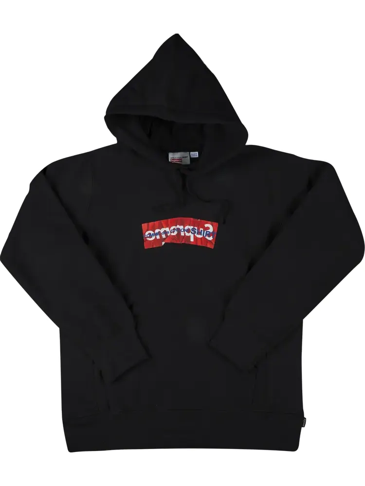Рубашка Supreme x Comme des Garçons SHIRT Box Logo Hooded Sweatshirt 'Black' — изображение 1 из 1, черный