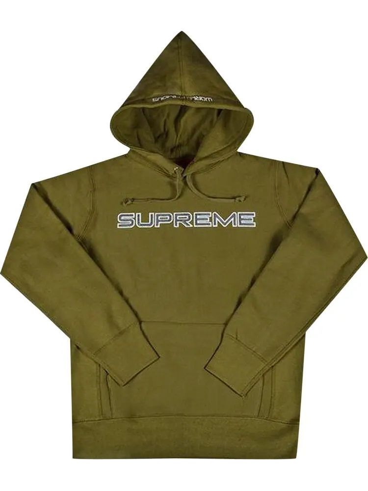 Толстовка Supreme Sequin Logo Hooded Sweatshirt 'Moss' — изображение 1 из 1, зеленый
