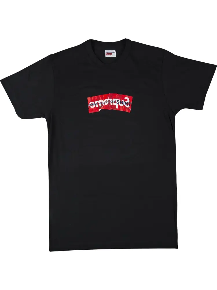 Футболка Supreme x Comme des Garçons SHIRT Box Logo T-Shirt 'Black' — изображение 1 из 1, черный