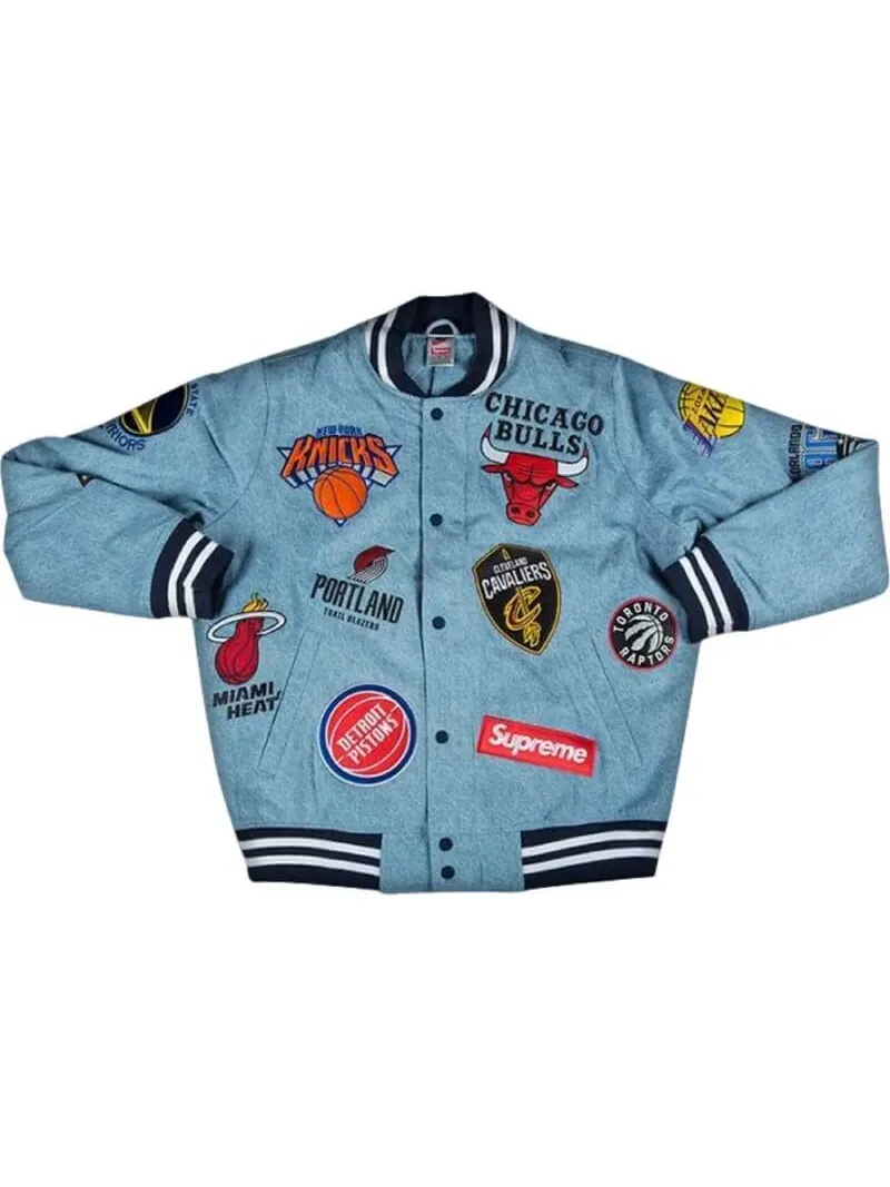 Куртка Supreme x Nike x NBA Teams Warm Up Denim — изображение 1 из 1, синий