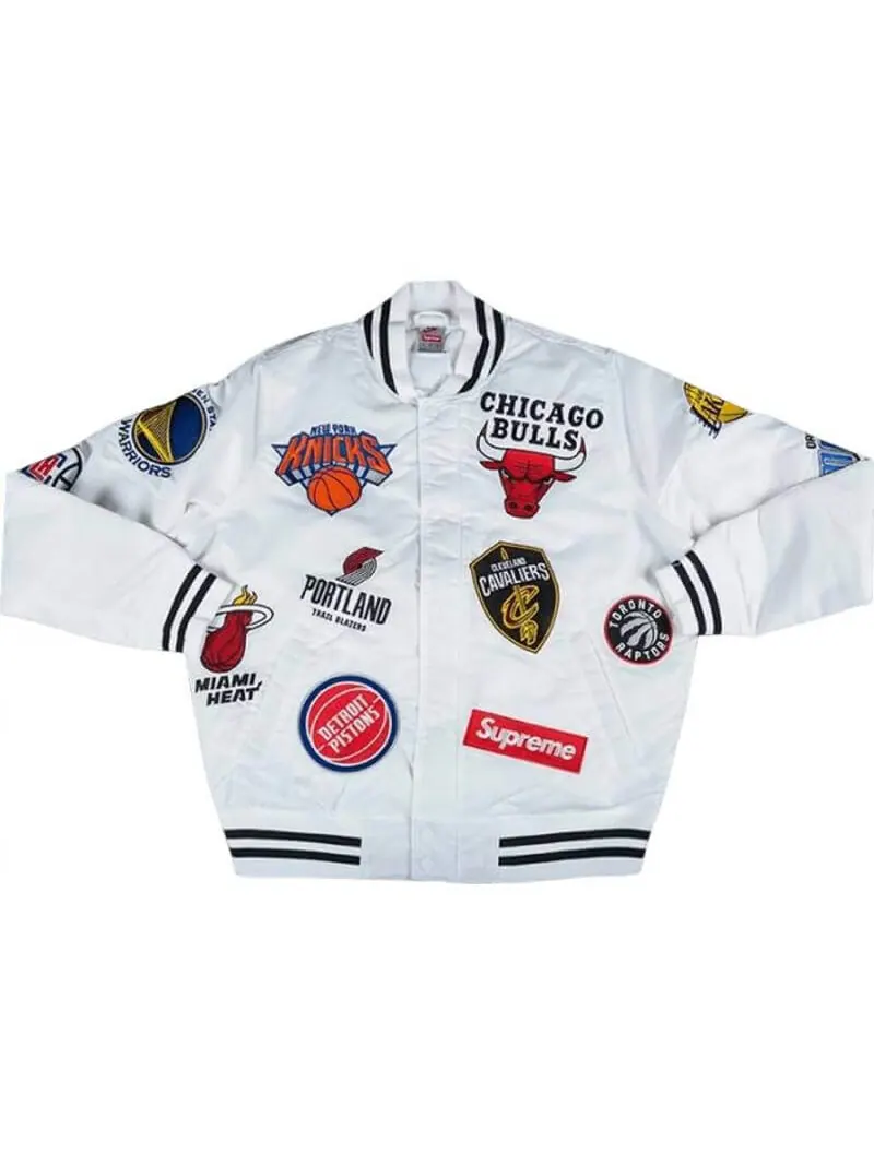 Куртка Supreme x Nike x NBA Teams Warm Up Denim — изображение 1 из 1, белый
