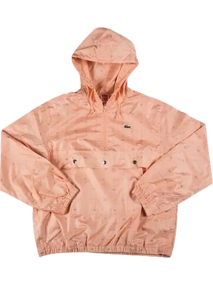 Анорак Supreme x Lacoste Reflective Grid Nylon Anorak 'Peach' — изображение 1 из 1, оранжевый