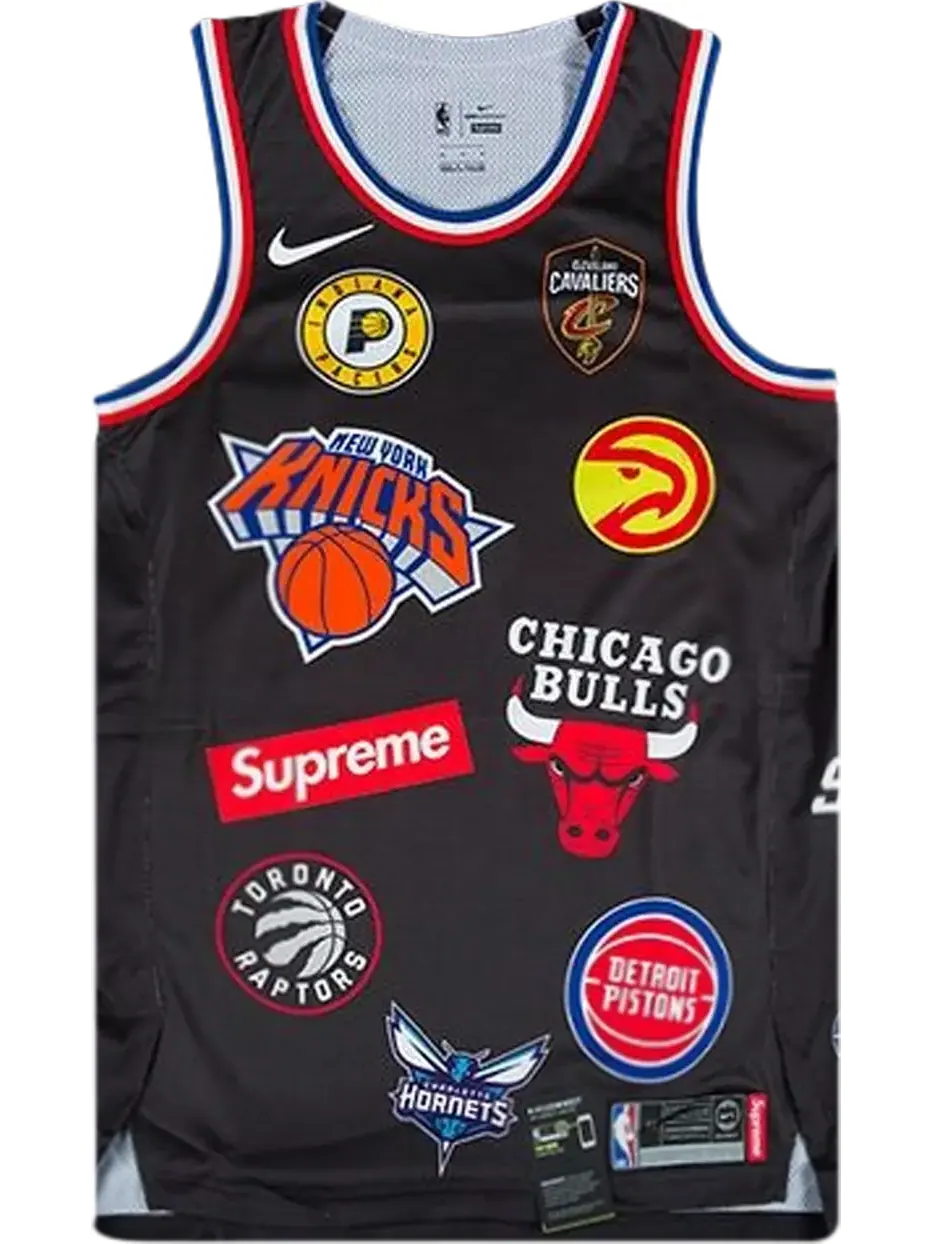 Футболка Supreme x Nike x NBA Teams Authentic Jersey 'Black' — изображение 1 из 1, черный