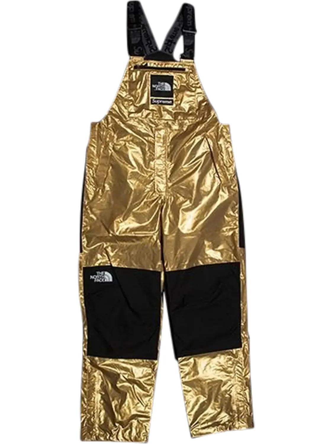 Брюки Supreme x The North Face Metallic Bib Pants 'Gold' — изображение 1 из 1, золото