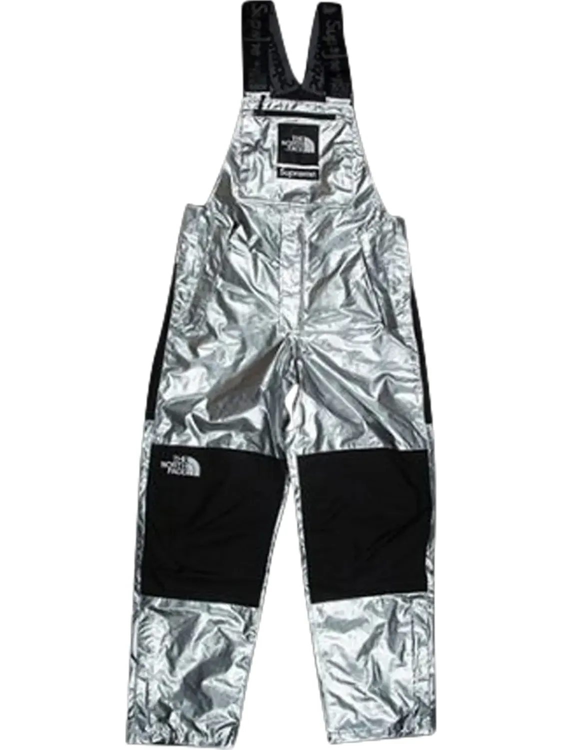 Брюки Supreme x The North Face Metallic Bib Pants 'Silver' — изображение 1 из 1, серебряный