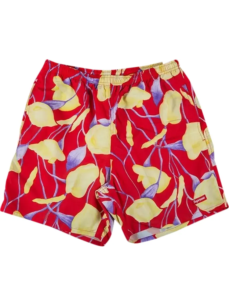 Шорты Supreme Nylon Water Short 'Red Floral' — изображение 1 из 1, красный