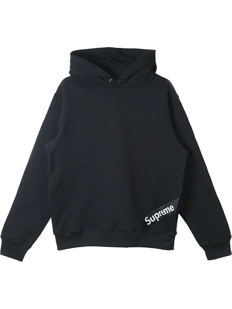 Толстовка Supreme Corner Label Hooded Sweatshirt 'Black' — изображение 1 из 1, черный