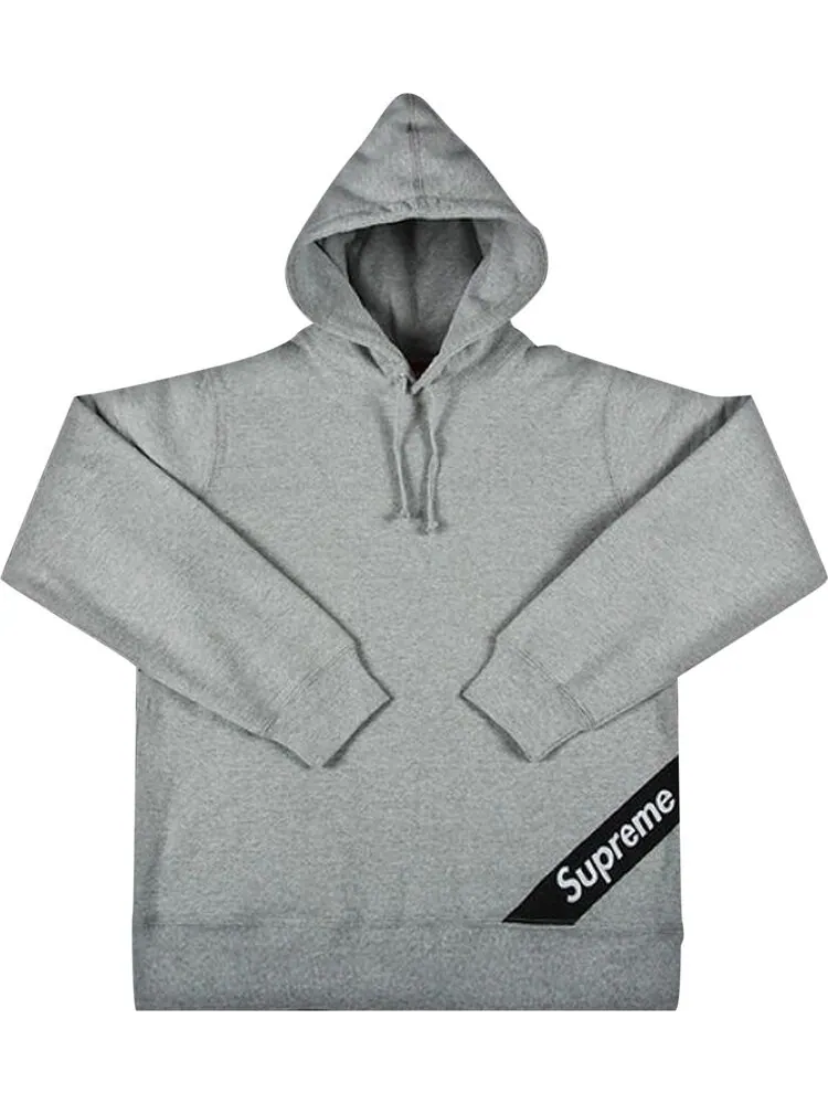 Толстовка Supreme Corner Label Hooded Sweatshirt 'Heather Grey' — изображение 1 из 1, серый