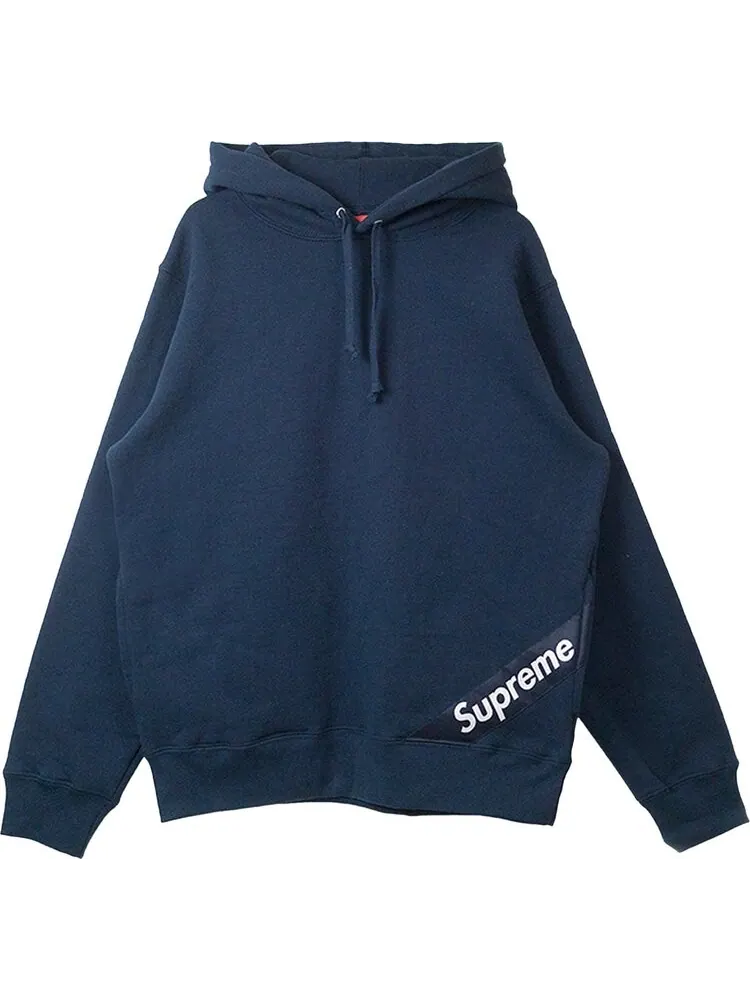 Толстовка Supreme Corner Label Hooded Sweatshirt 'Navy' — изображение 1 из 1, синий