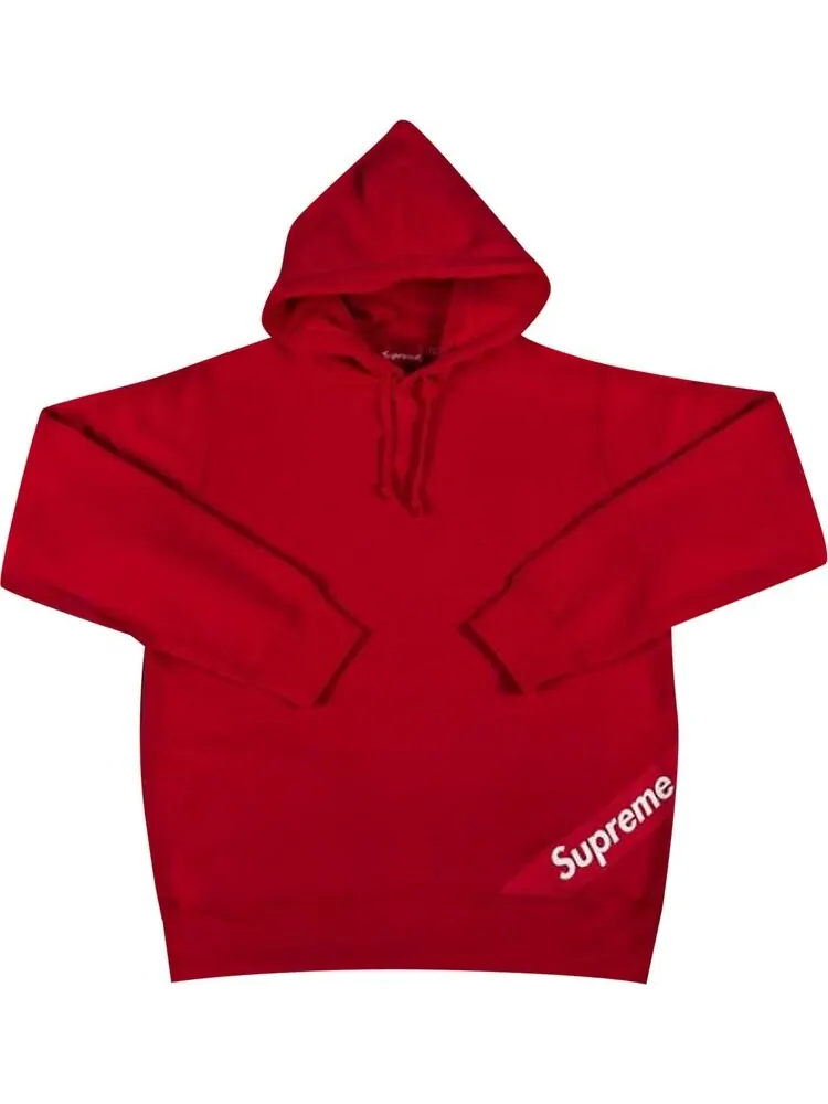 Толстовка Supreme Corner Label Hooded Sweatshirt 'Red' — изображение 1 из 1, красный